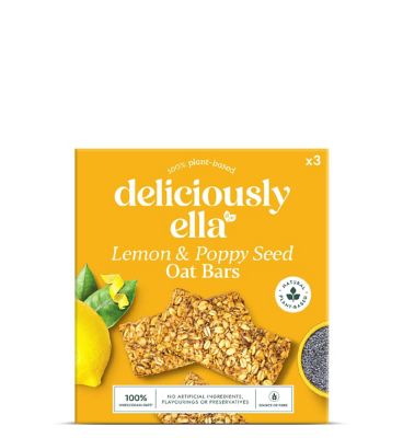 Deliciously Ella Lemon and Poppyseed Oat Bar 50g 3s