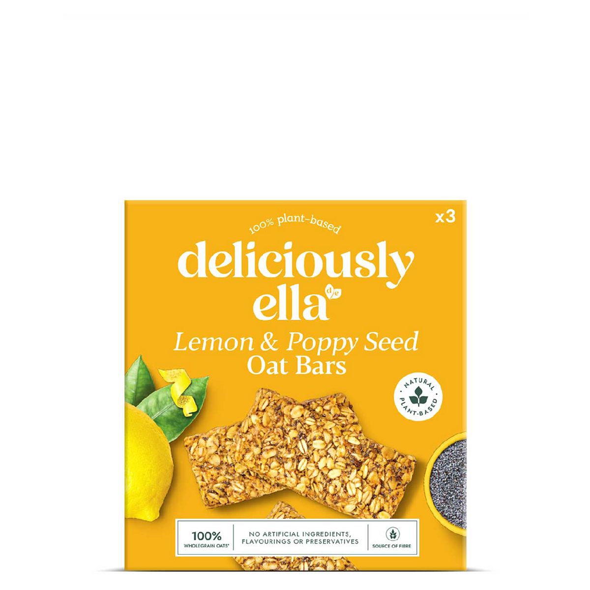 Deliciously Ella Lemon And Poppyseed Oat Bar 50G 3S