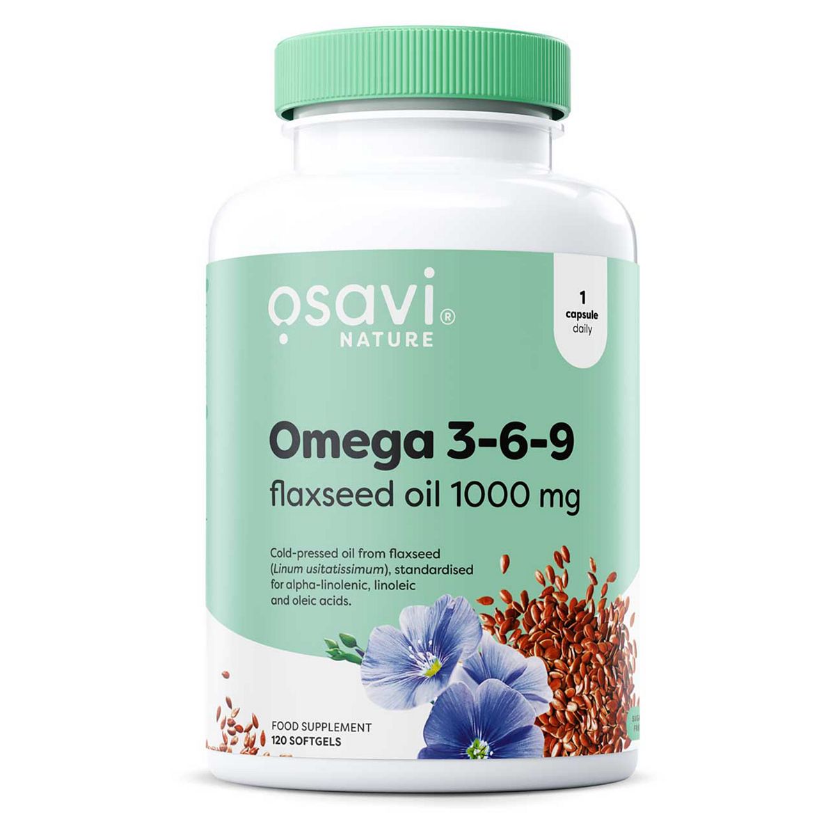 Osavi Omega 3-6-9 Flaxseed Oil 1000Mg Softgels - 120 Servings