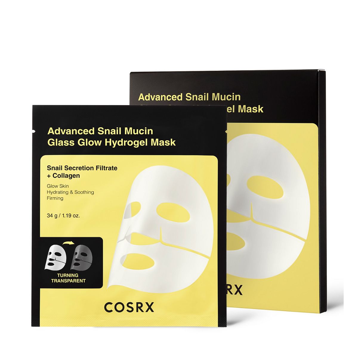 CosRX Advanced Snail Mucin Glass Glow Hydrogel Masks 3S