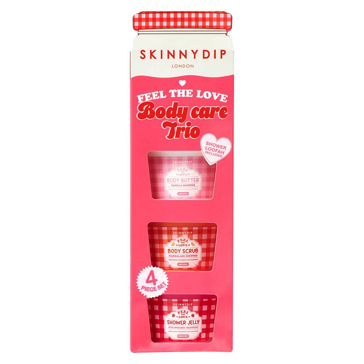 Skinnydip London Supermarket Jam Trio And Exfoliating Gloves Body Care Set