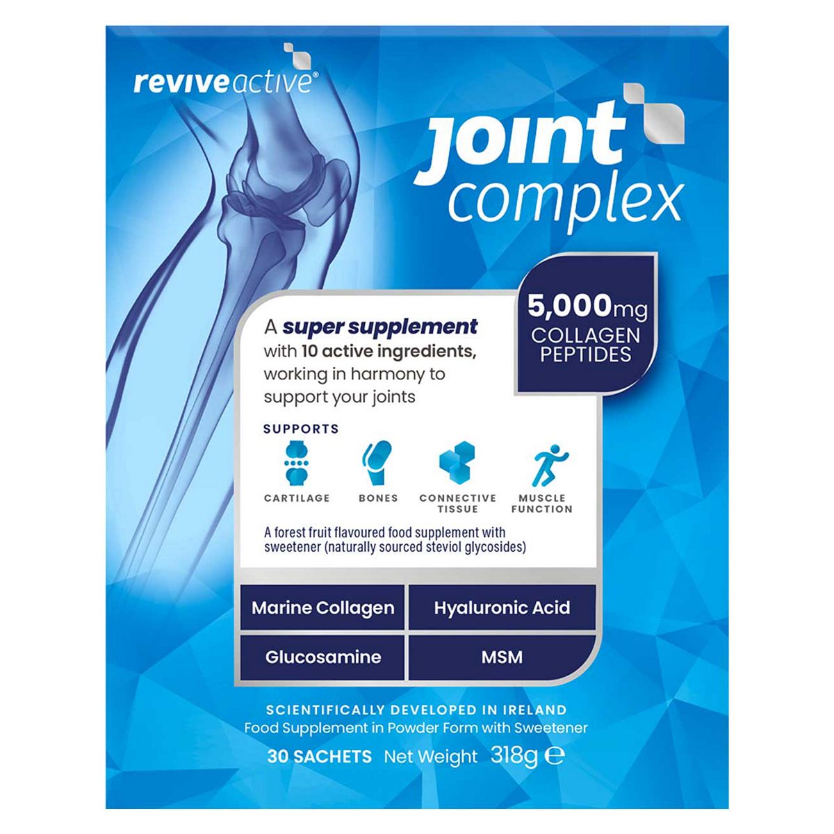 Revive Active Joint Complex With Marine Collagen, Msm & Glucosamine - 1 Month Supply, 30 Sachets