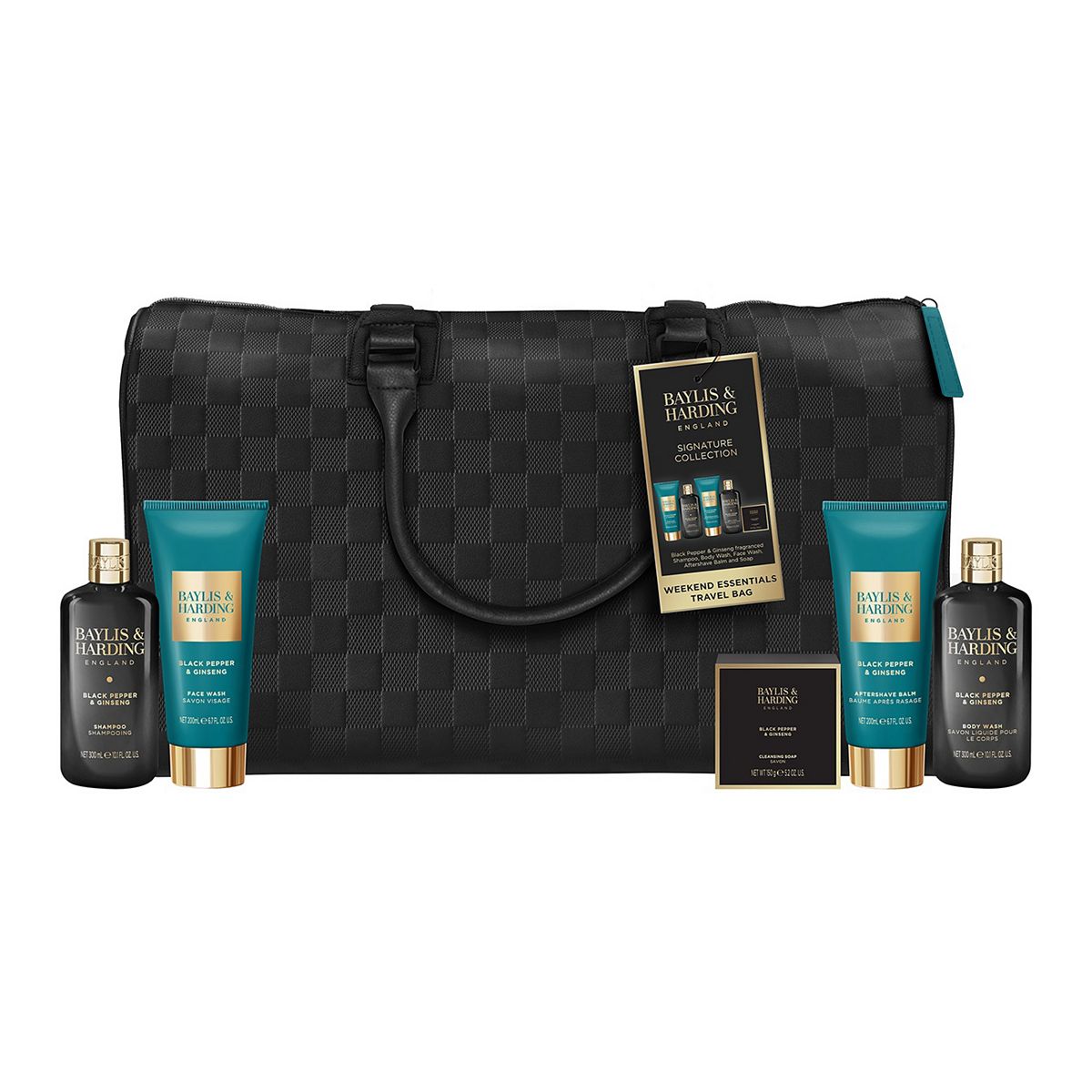 Baylis & Harding Black Pepper & Ginseng Men's Weekend Essentials Travel Bag Gift Set