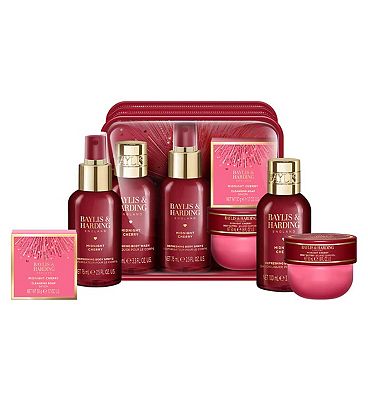 Baylis & Harding Midnight Cherry Luxury Travel Wash Bag Gift Set