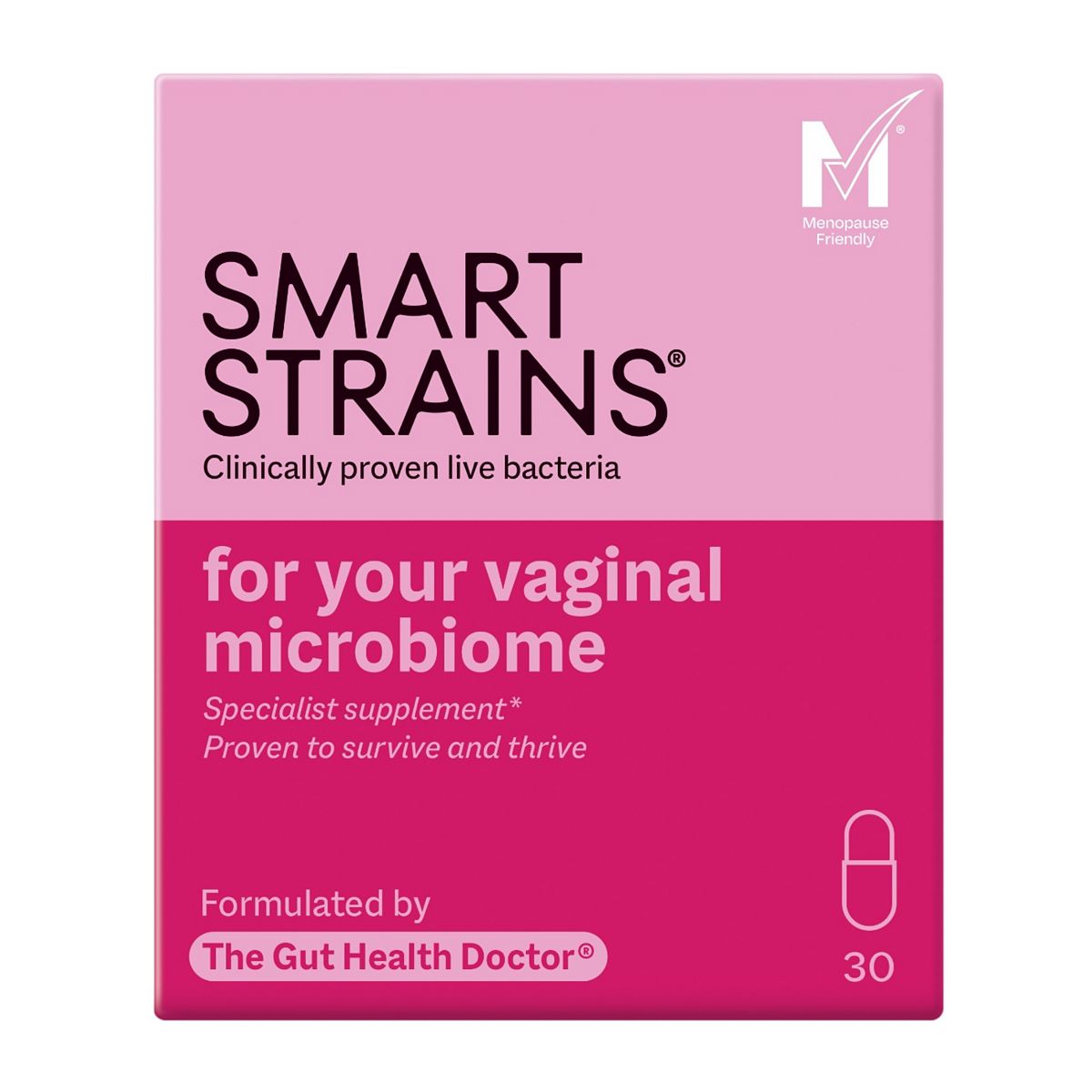 Smart Strains Probiotic For Your Vaginal Microbiome & Women's Health - 30 Capsules