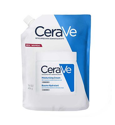 CeraVe Moisturising Cream Refill Pouch with Hyaluronic Acid & Ceramides for Dry to Very Dry Skin 473