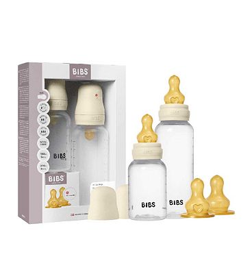 BIBS Baby Bottle Complete Set Latex Ivory 150ml and 270ml - 2 Pack