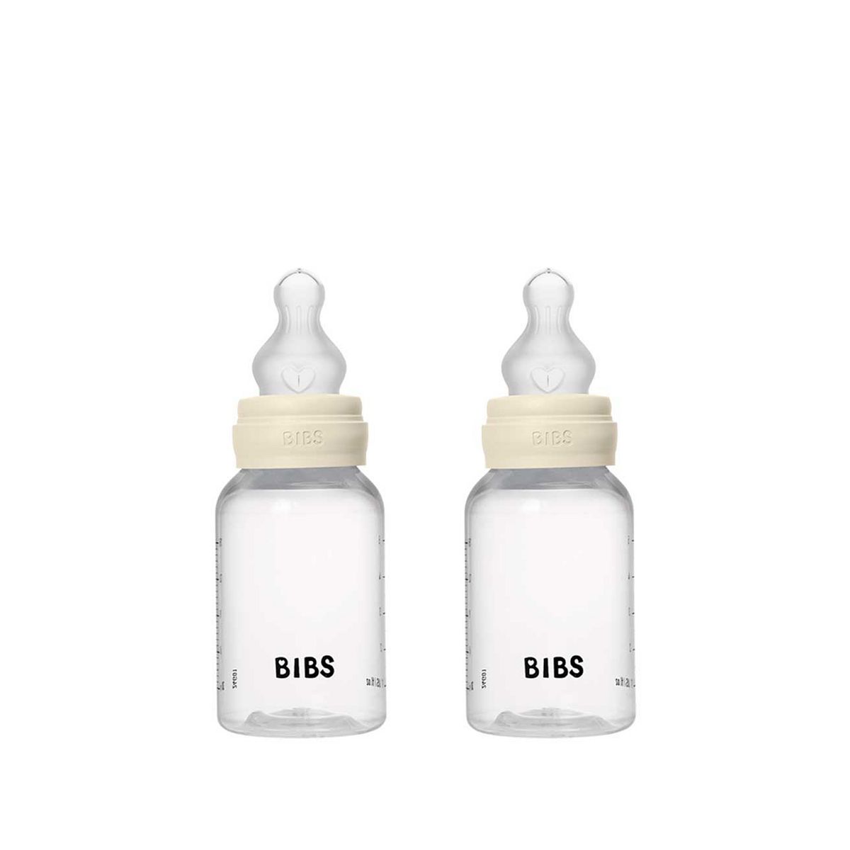 Bibs Baby Bottle Complete Set Silicone Ivory 150Ml - 2 Pack