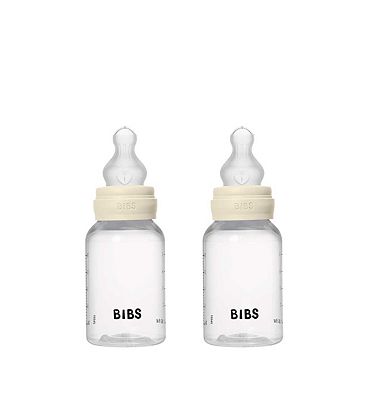 BIBS Baby Bottle Complete Set Silicone Ivory 150ml - 2 Pack