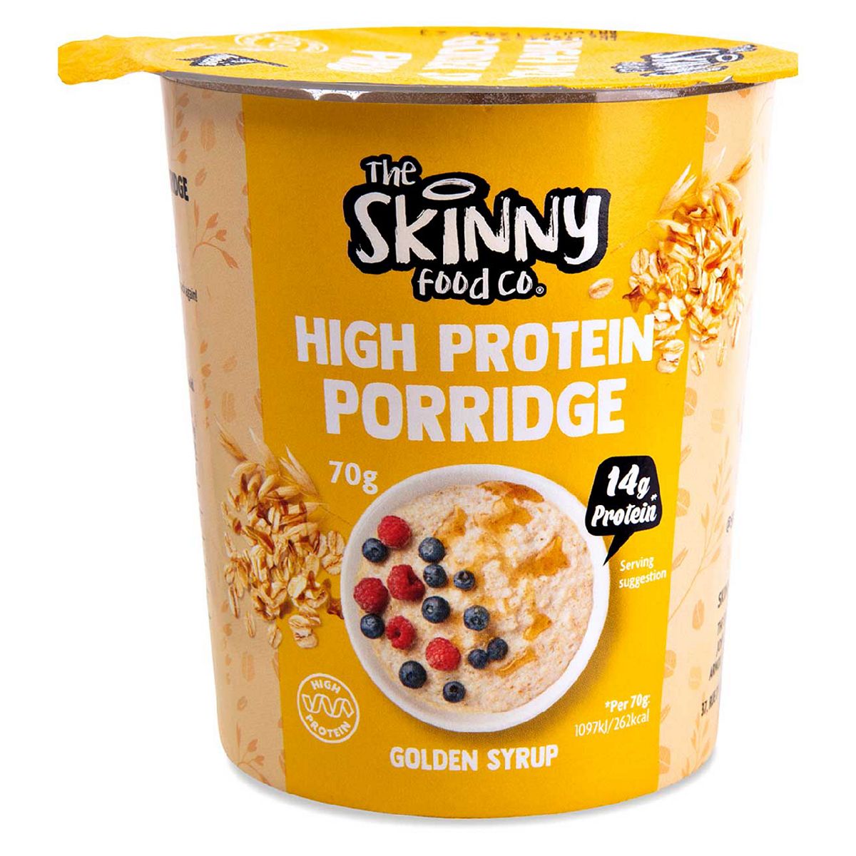 Skinny Food Co High Protein Porridge Pot Golden Syrup 70G