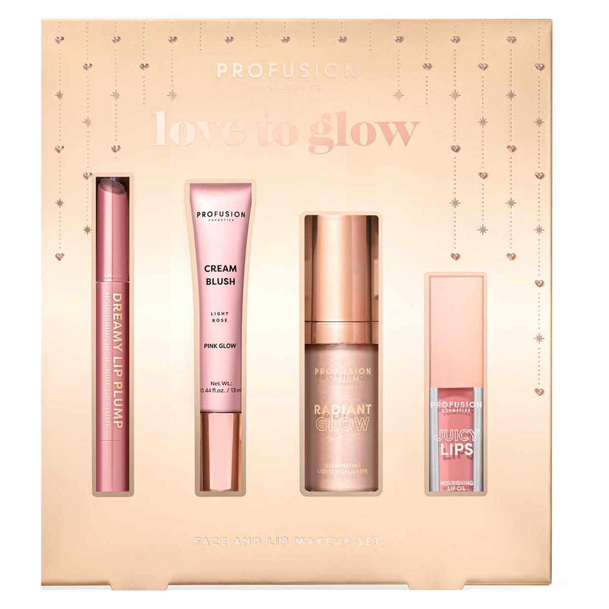Profusion Love To Glow Face And Lip Make Up Set