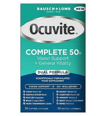 Bausch + Lomb Ocuvite 50+,  Vision Support and General Vitality - 60 Capsules