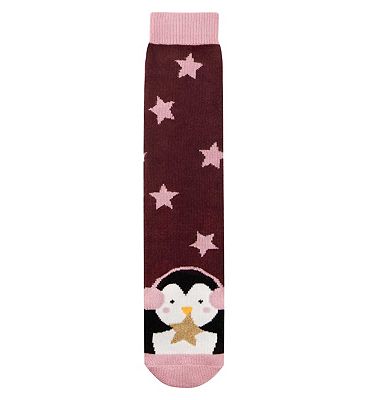Studio Noel Novelty Penguin Slipper Socks, One Size 4-8