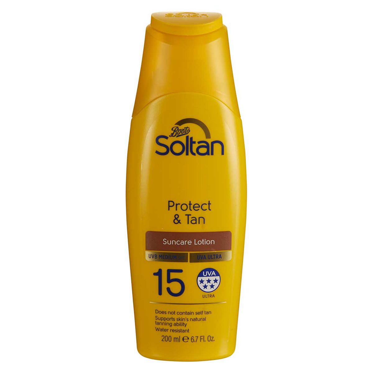 Soltan Protect & Tan Suncare Lotion Spf15200 ml, 200ml