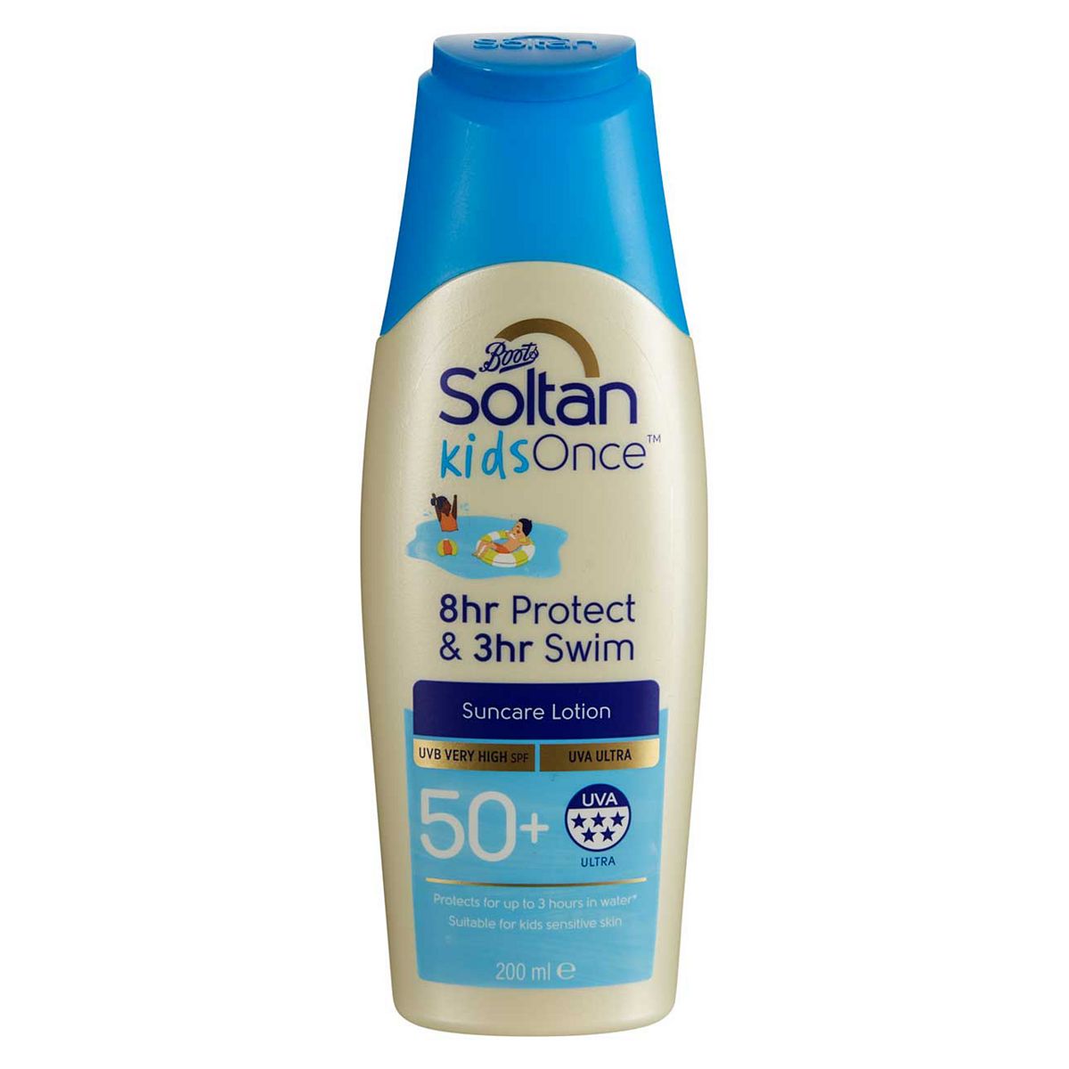 Soltan Kids Once 3Hr Protect & Swim Suncare Lotion Spf50+200 ml, 200ml