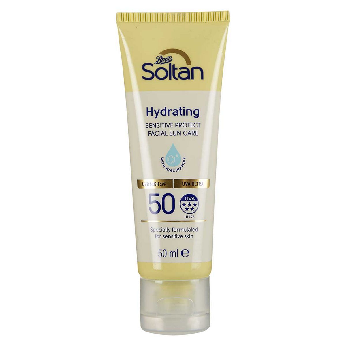 Soltan Hydrating Sensitive Protect Facial Suncare With Niacinamide Spf50 50ml