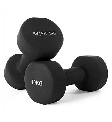 KG Physio 10KG Dumbbells Black