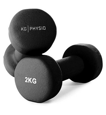 KG Physio 2KG Dumbbells Black