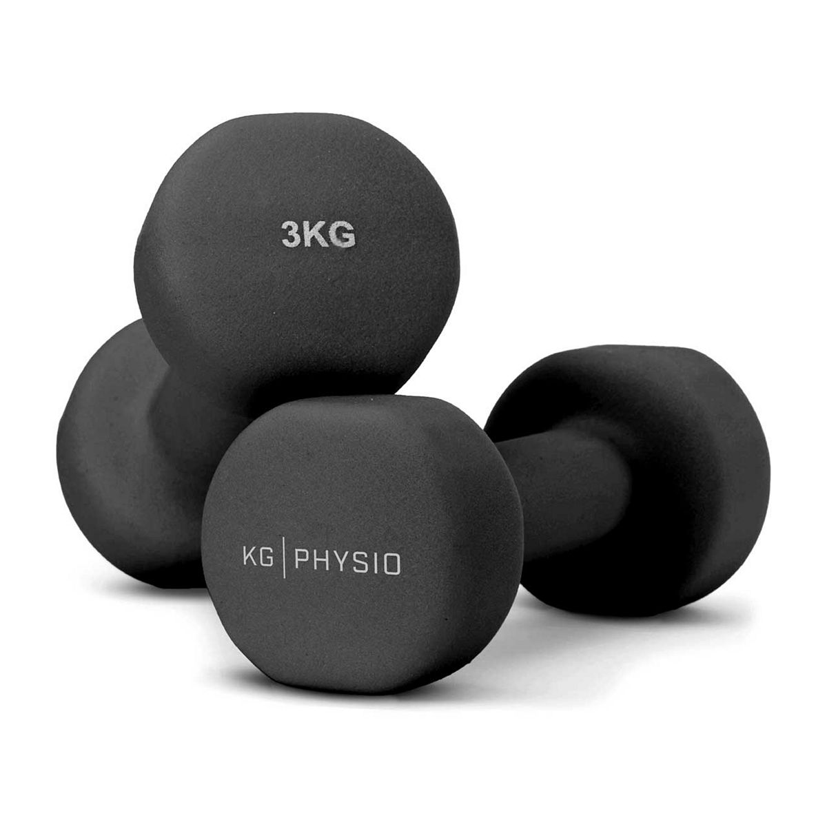 Kg Physio 3Kg Dumbbells Black