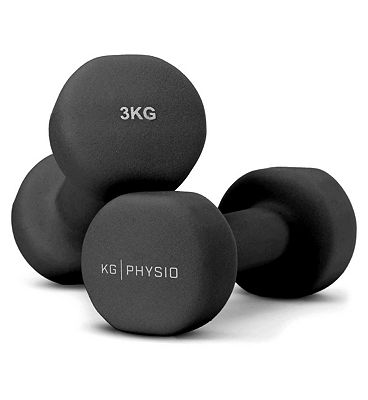 KG Physio 3KG Dumbbells Black