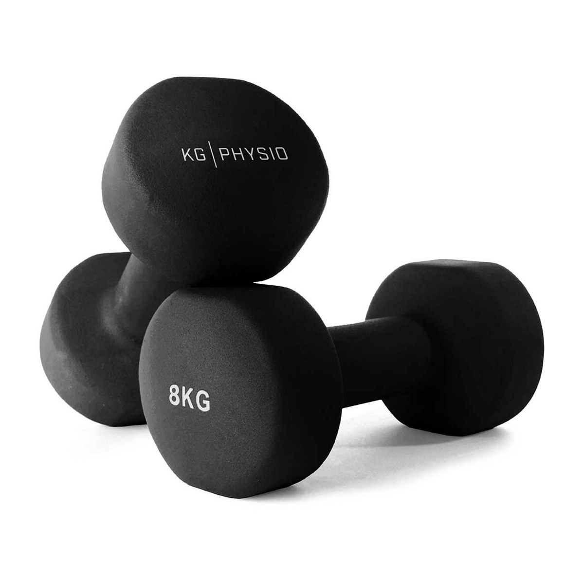 Kg Physio 8Kg Dumbbells Black