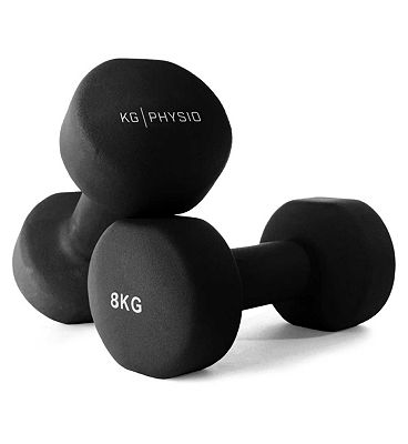 KG Physio 8KG Dumbbells Black