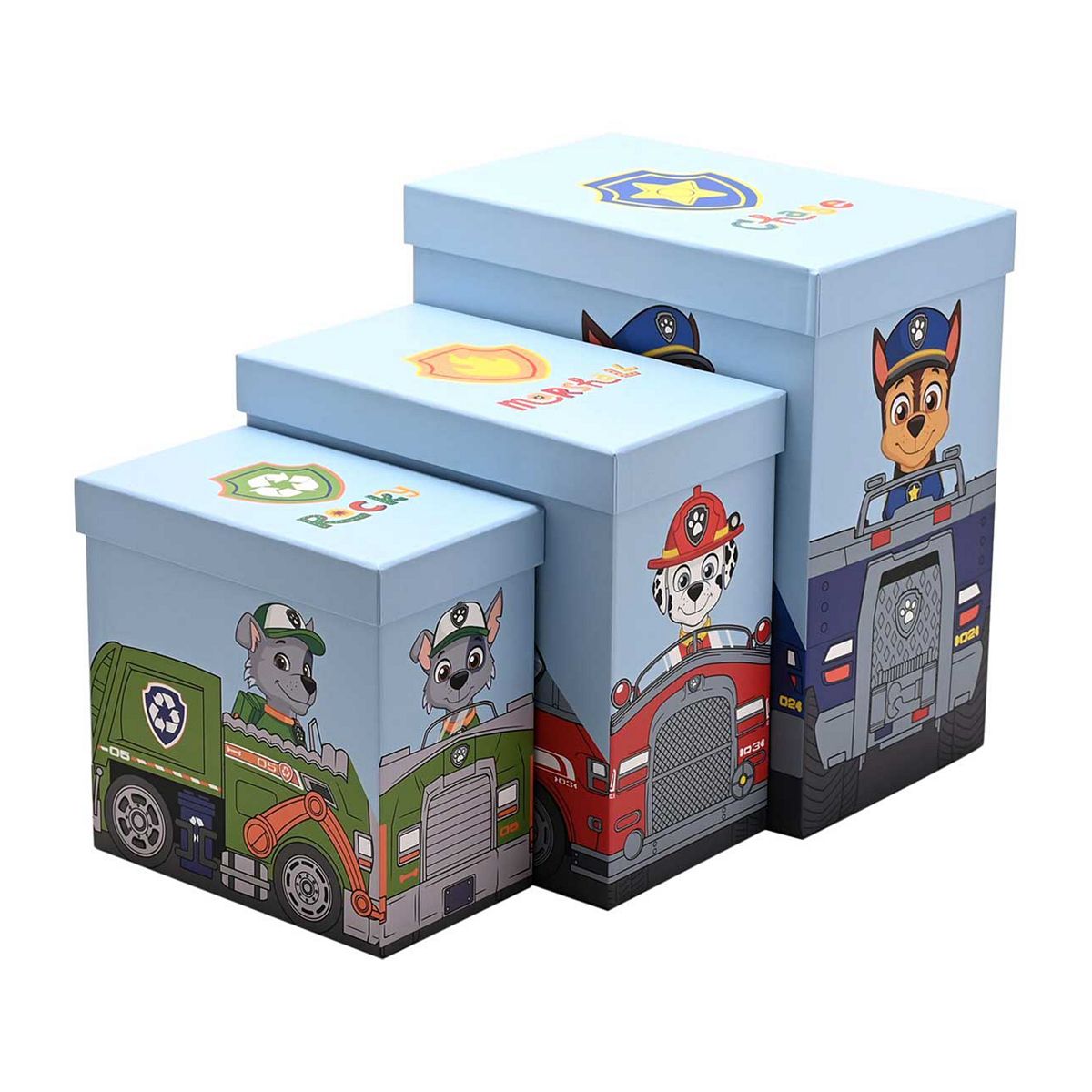 Paw Patrol Vehicle Storage Box Set Of 3