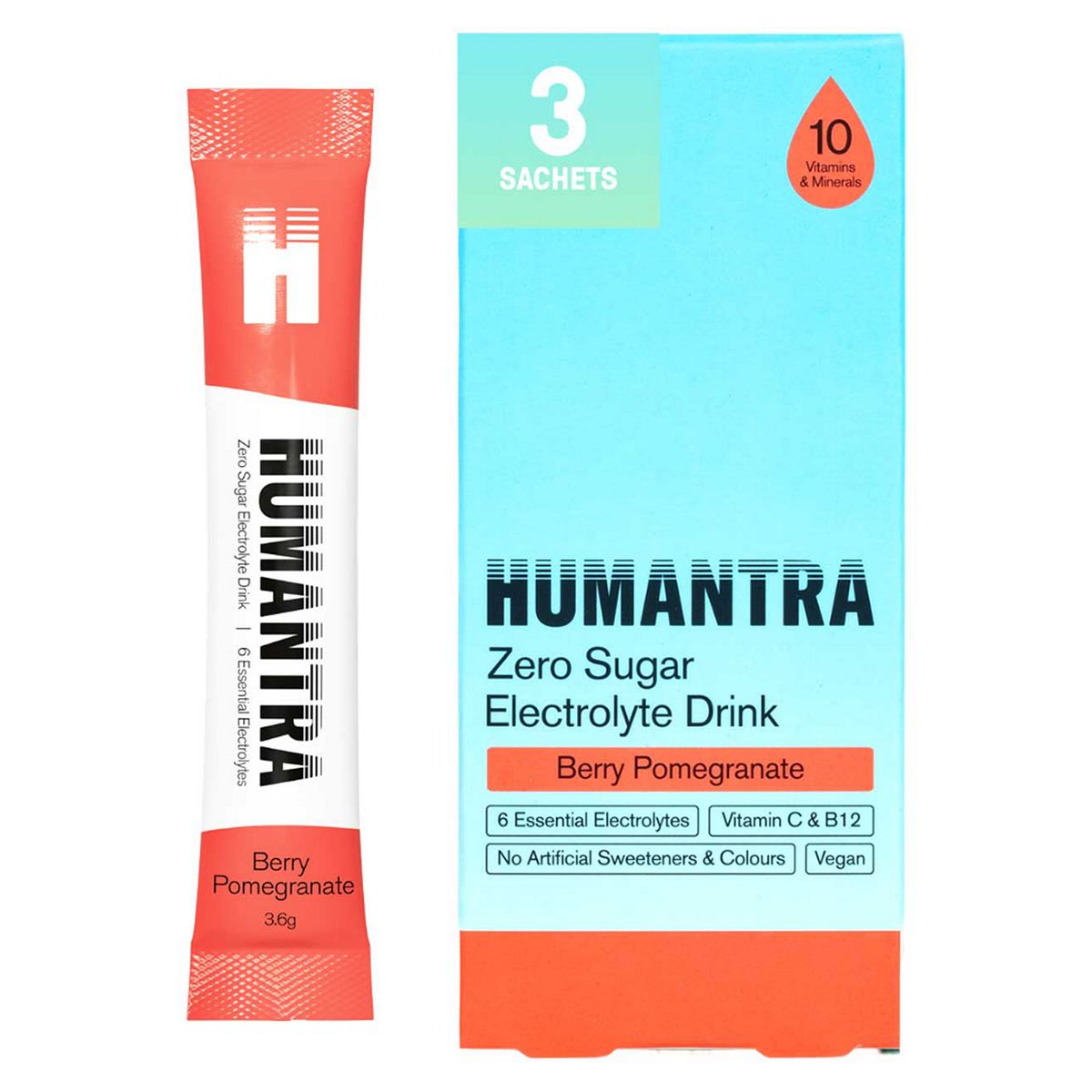 Humantra Berry Pomegranate Electrolyte Powder 3 X 3.6G Sachets