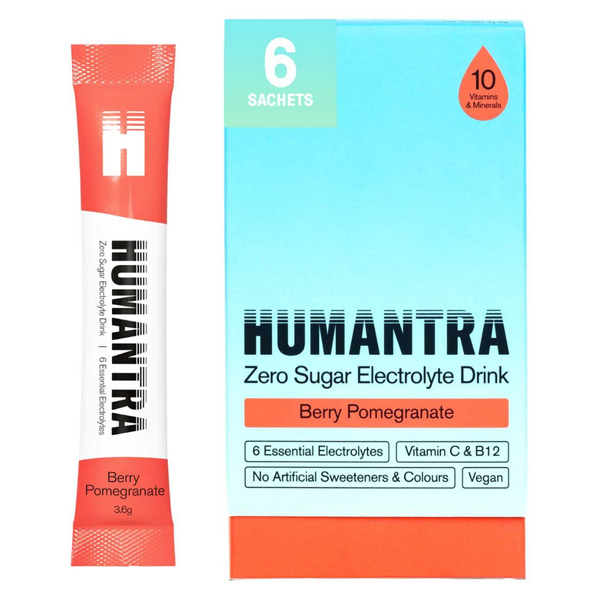 Humantra Berry Pomegranate Electrolyte Powder 6 X 3.6G Sachets