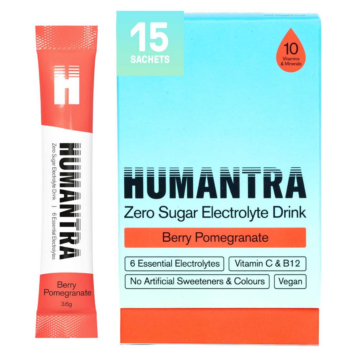 Humantra Berry Pomegranate Electrolyte Powder 15 X 3.6G Sachets