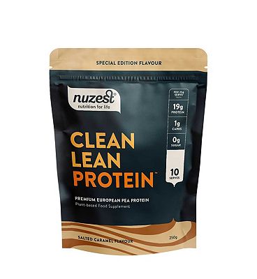 NUZEST Clean Lean Protein Premium European Pea Protein Powder Salted Caramel 250g