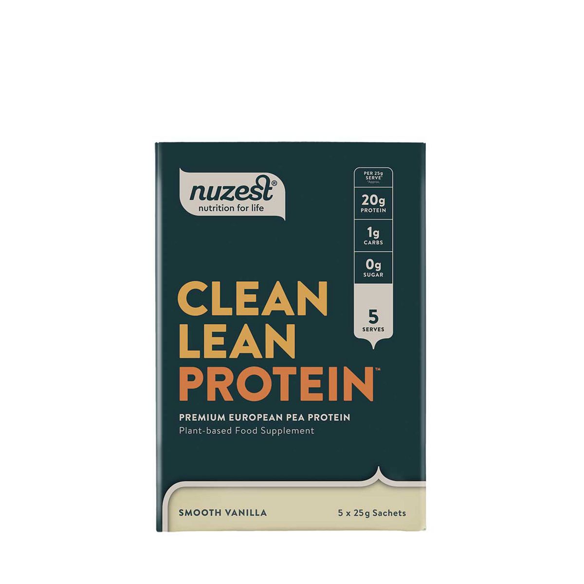 Nuzest Clean Lean Protein Premium European Pea Powder Smooth Vanilla 5 X 25G