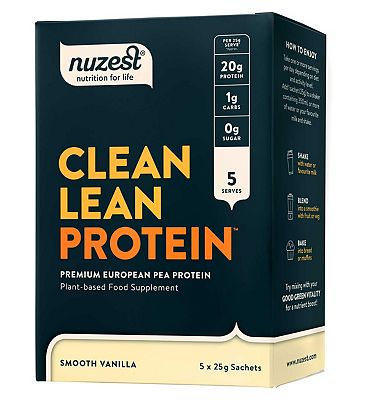 NUZEST Clean Lean Protein Premium European Pea Protein Powder Smooth Vanilla 5 x 25g