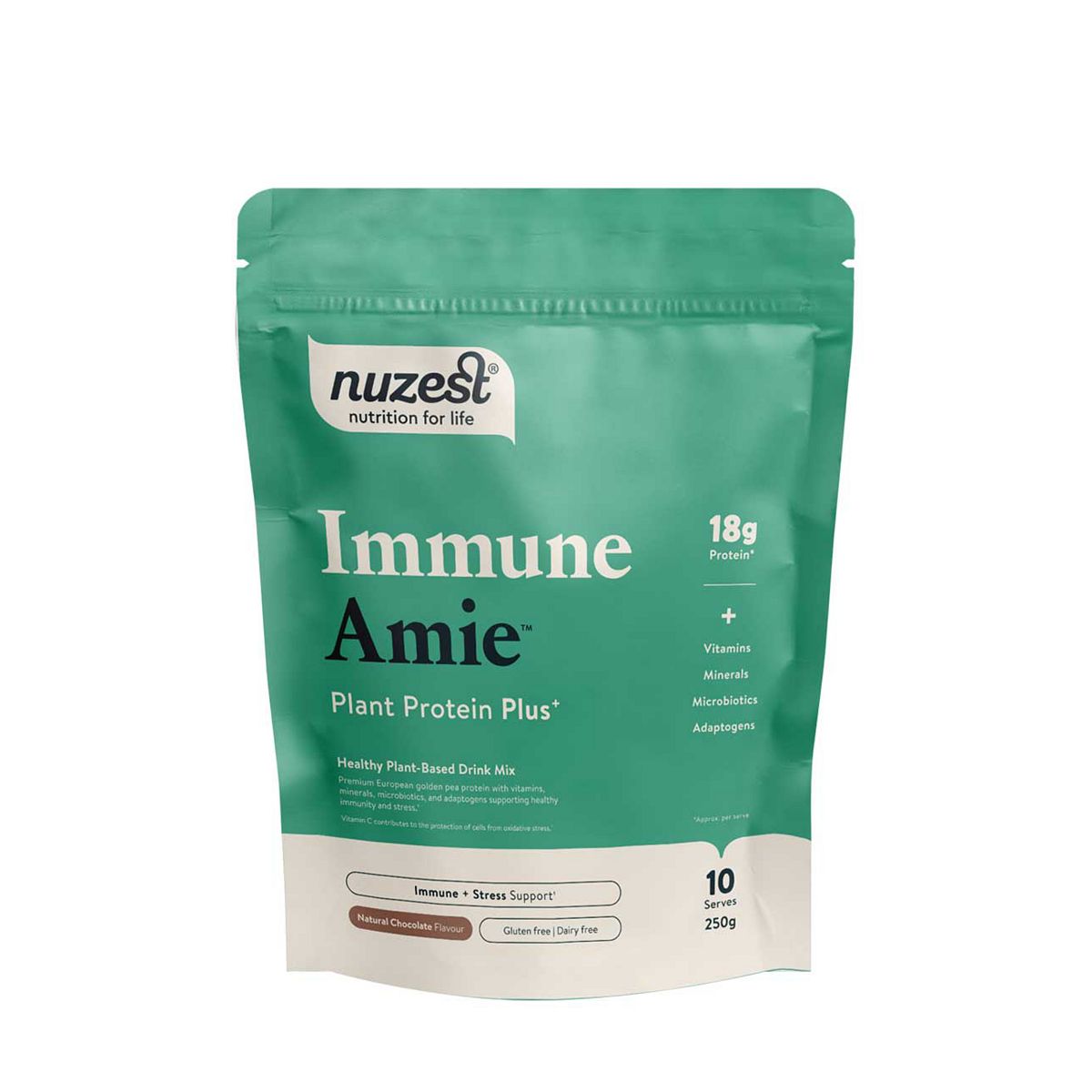 Nuzest Protein Plus Immune Amie Chocolate European Pea Powder 250G