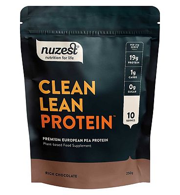 NUZEST Clean Lean Protein Premium European Pea Protein Powder Rich Chocolate 250g