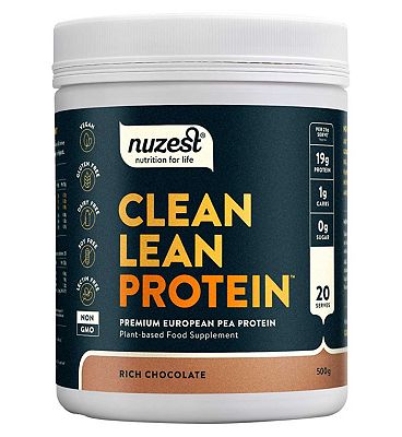 NUZEST Clean Lean Protein Premium European Pea Protein Powder Rich Chocolate 500g