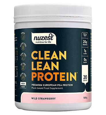 NUZEST Clean Lean Protein Premium European Pea Protein Powder Wild Strawberry 500g