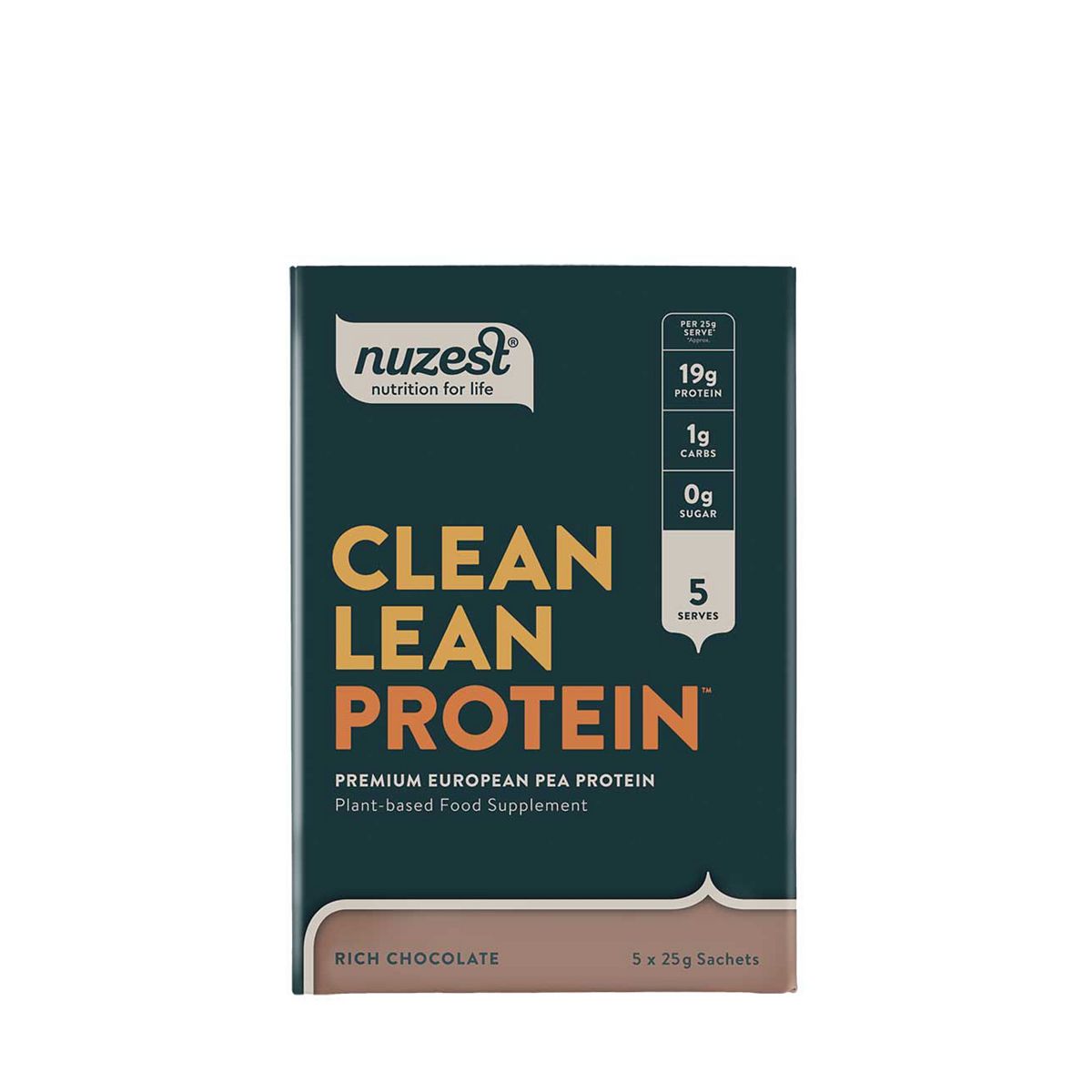 Nuzest Clean Lean Protein Premium European Pea Powder Rich Chocolate 5 X 25G