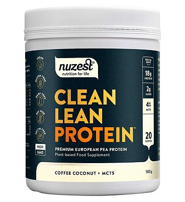NUZEST Clean Lean Protein Premium European Pea Protein Powder Coffee Coconut + MCTs 500g