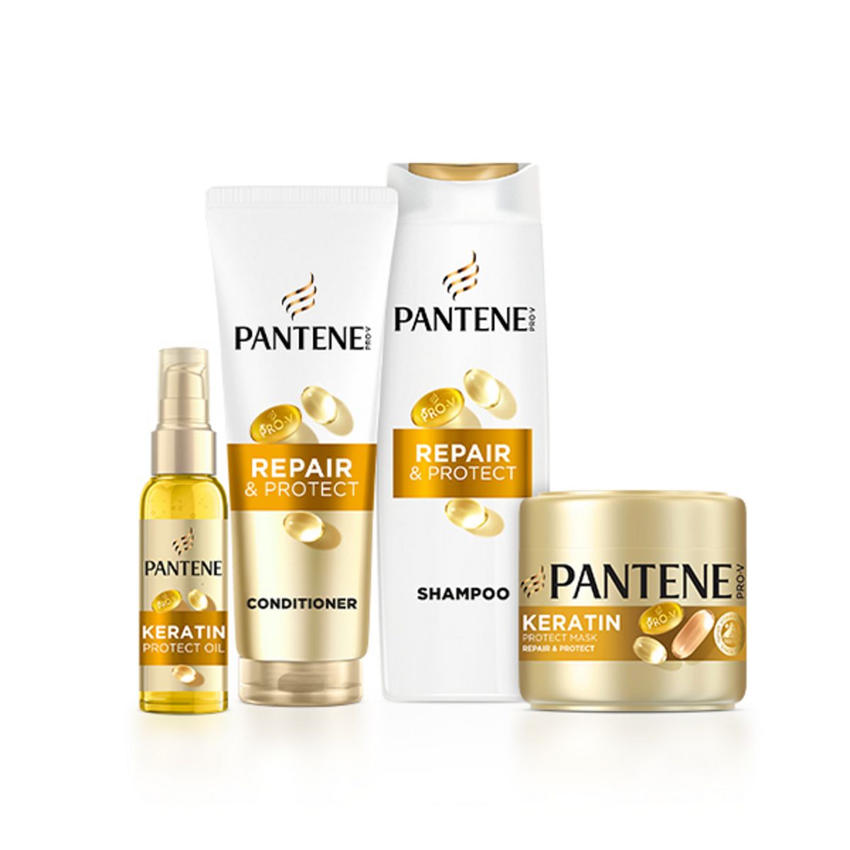 Pantene Repair & Protect Bundle – Shampoo, Conditioner, Hair Mask Oil