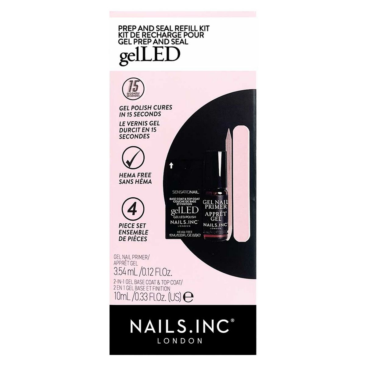 Nails Inc Nails. Inc Gel Led Primer, Base & Top Coat Refill Kit 35g
