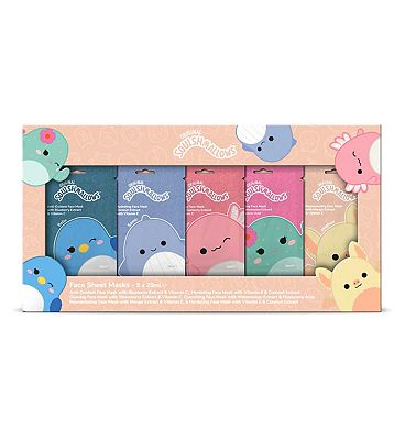 Squishmallows 5 Pack of Face Masks 25g