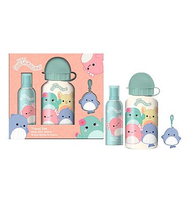 Squishmallows Body Mist 100ml, Water Bottle & Charm Set