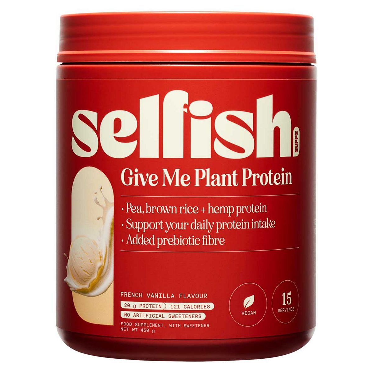 Selfish Supps Give Me Plant Protein 450G Vanilla Flavour