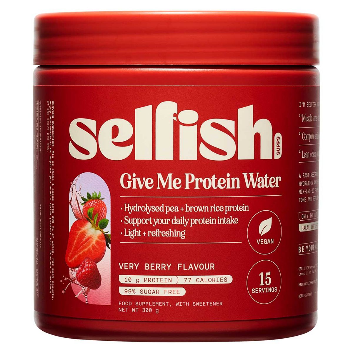 Selfish Supps Give Me Protein Water 300G Very Berry Flavour