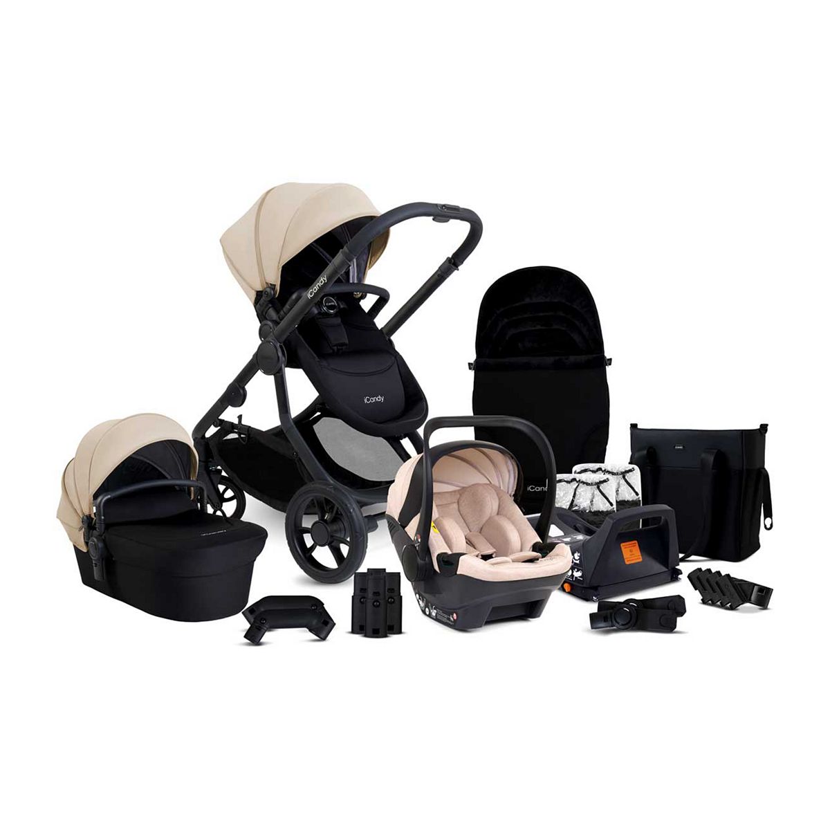 Icandy Orange 4 Latte Travel System Bundle With Cocoon