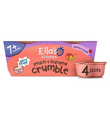Ella's Kitchen Organic Peach and Banana Crumble Baby Dessert Pot Multipack 7+ months 80g 4s (2)