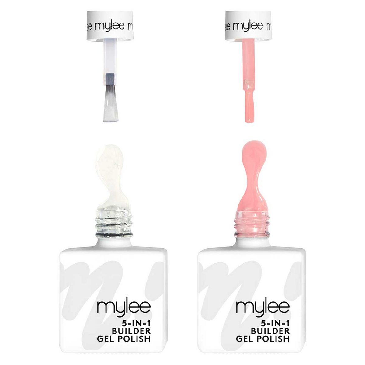 Mylee 5 In 1 Builder Gel Nail Polish Clear & Light Pink 15Ml Duo Pack