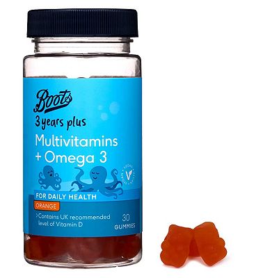 Boots 3 Years Plus Multivitamins + Omega 3 Gummies 30s