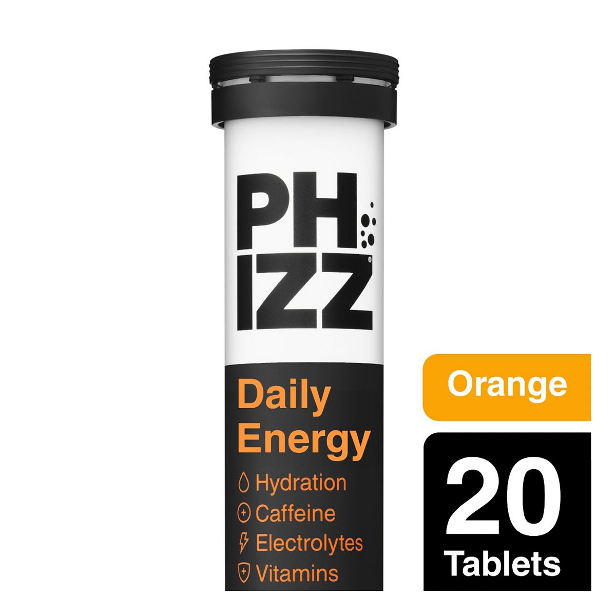 Phizz Daily Energy Orange Hydration, Caffeine, Electrolytes & Vitamins Effervescent Tablets X 20